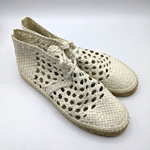 CELINE Paris Braided Leather Espadrille Sneakers Size 41/11 - Picture 1 of 8
